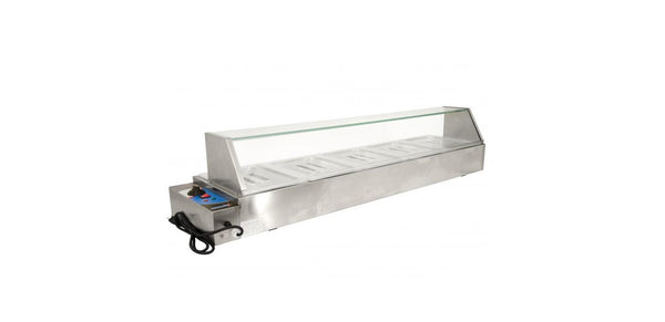 57-inch bain marie with 5 half-size pans and 1.8 kw item: 43055 - Continental Restaurant Equipment