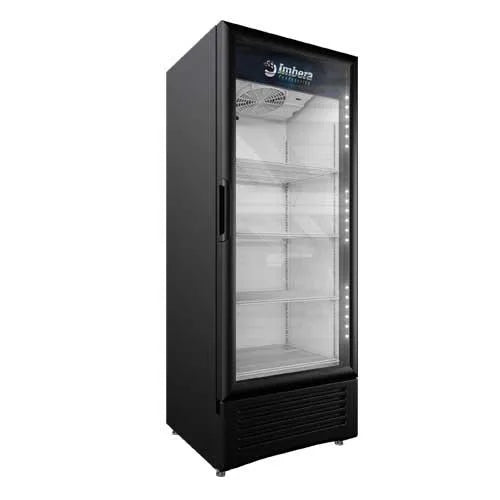 Omcan  VR12 Imbera 25″ One Glass Swing Door Refrigerator with 11.5 cu.ft. capacity, Black - Continental Restaurant Equipment