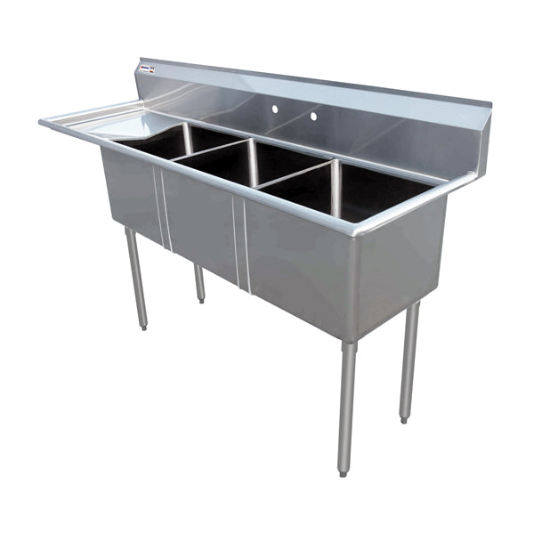 Omcan Canada 43755 Three (3) Compartment Sink - Continental Restaurant Equipment