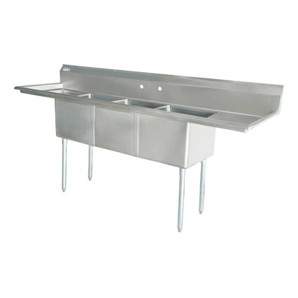 Omcan Canada 43763 Three (3) Compartment Sink - Continental Restaurant Equipment