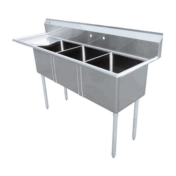 Omcan Canada 22115 Three (3) Compartment Sink - Continental Restaurant Equipment