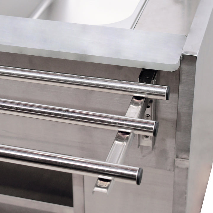 All stainless steel sealed well steam table with 1210 liters 3 x 1/1 gn pan capacity - Continental Restaurant Equipment