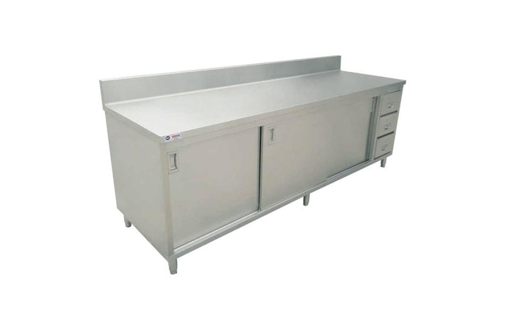 24″ x 72″ worktable with cabinet, drawers, and sliding doors item: 43485 - Continental Restaurant Equipment