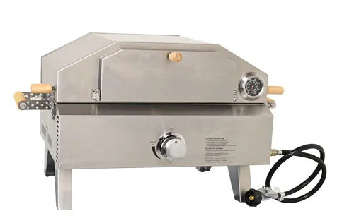 Omcan  CE-CN-0748 Stainless Steel Propane Pizza Oven with Foldable Legs 12,000 BTU - Continental Restaurant Equipment