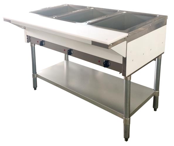 Natural gas steam table with cutting board and undershelf item: 47343