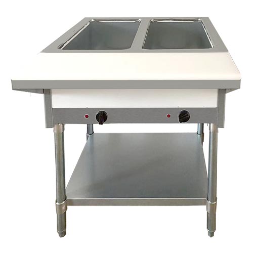 Propane steam table with cutting board and undershelf item: 47362