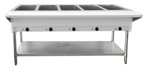 5 pan capacity open well natural gas steam table - Continental Restaurant Equipment