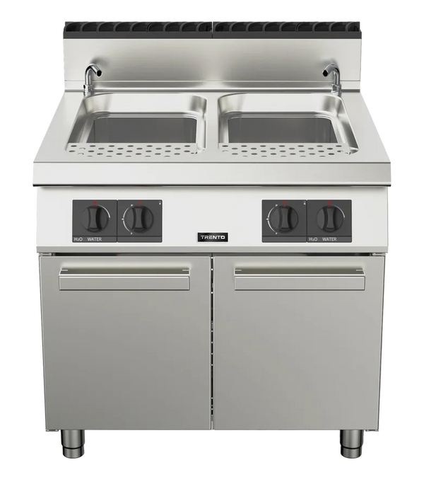 Omcan  CE-IT-0090 Trento CE-IT-0090 2 x 12 Gallon Double Tank Natural Gas Pasta Cooker – 95,000 BTU