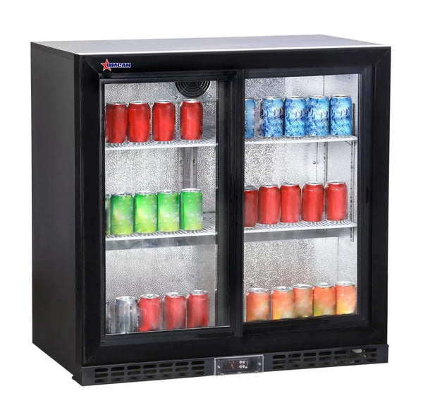 Omcan  BB-CN-230S 35″ Back Bar Beverage Cooler with 2 sliding glass doors and 7 cu.ft. (208 Liters) Capacity – 110V, 137W