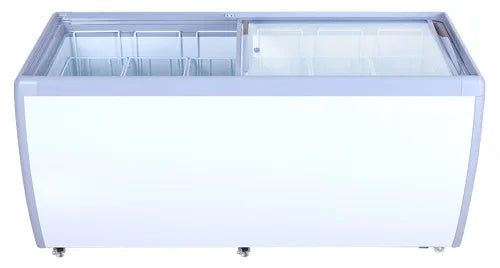 Omcan  FR-CN-0560-R 71" Ice Cream Display Chest Freezer with Flat Glass Top - Continental Restaurant Equipment