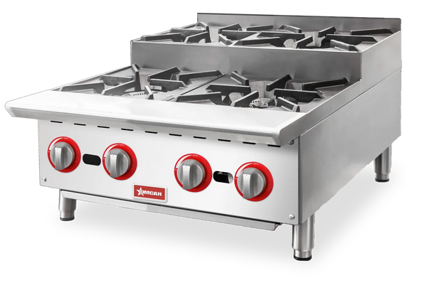Omcan  CE-CN-HP24-S 24″ Step-Up Hot Plate with 4 Burners
