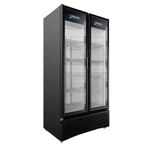 Omcan  VRD26 Imbera 40″ Two Glass Swing Door Refrigerator with 26 cu.ft. capacity, Black - Continental Restaurant Equipment