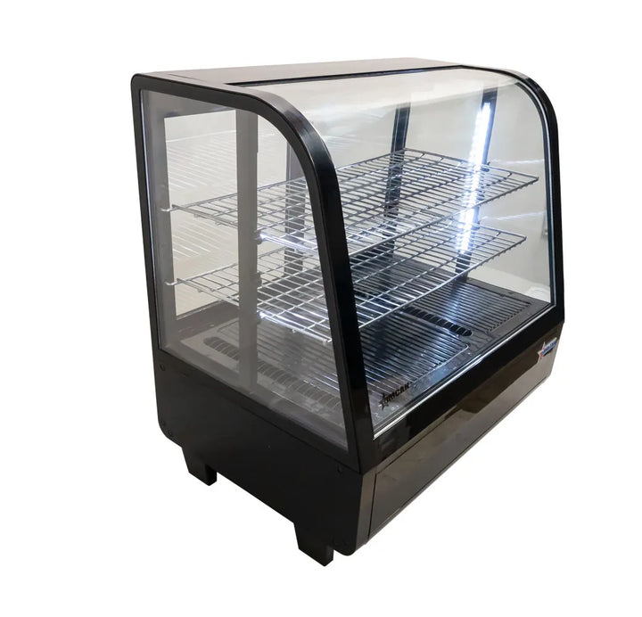 Omcan  RS-CN-0100-E 27” Black Countertop Refrigerated Display with 3.5cu.ft. / 100L Capacity – 110V, 170W - Continental Restaurant Equipment
