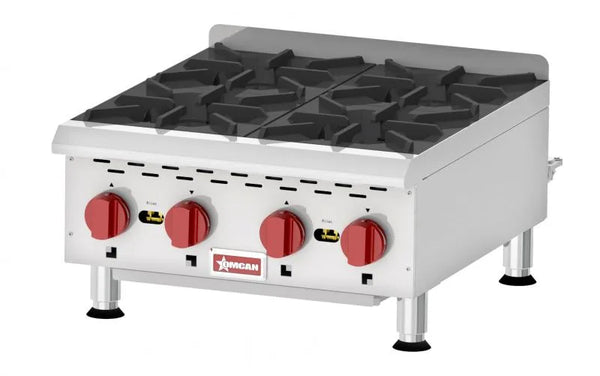 Omcan  CE-CN-HP424M Countertop Stainless Steel Gas Hot Plate with 4 Burners