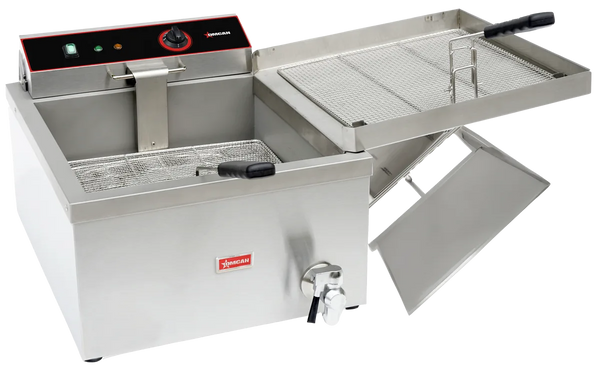 Omcan  CE-CN-3300-F 25 lbs. (3 Gal) Oil Capacity Countertop Electric Fryer – 208 – 240V, 1Ph, 3300 – 4400W