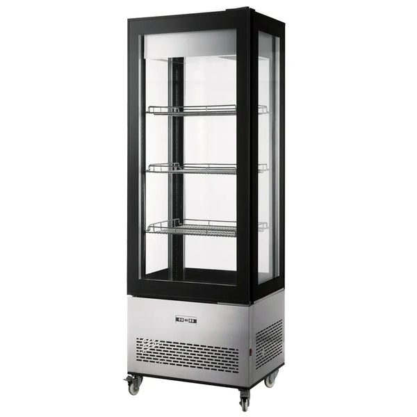 Omcan  RS-CN-0400-T 26″ Refrigerated Display Case with Four-Sided Glass 75″ Tall, 14.14 cu.ft. (400 Liter)