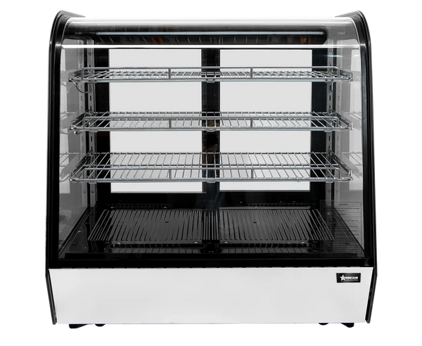 Omcan  RC-CN-0186C 35″ Countertop Curve Glass Refrigerated Display with 6.5 cu.ft. (186 Liters) Capacity – 110-120V, 350W
