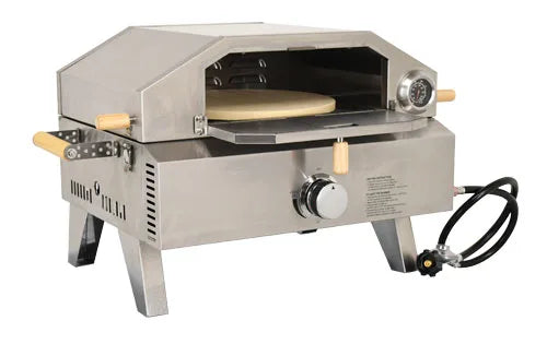 Omcan  CE-CN-0748 Stainless Steel Propane Pizza Oven with Foldable Legs 12,000 BTU - Continental Restaurant Equipment