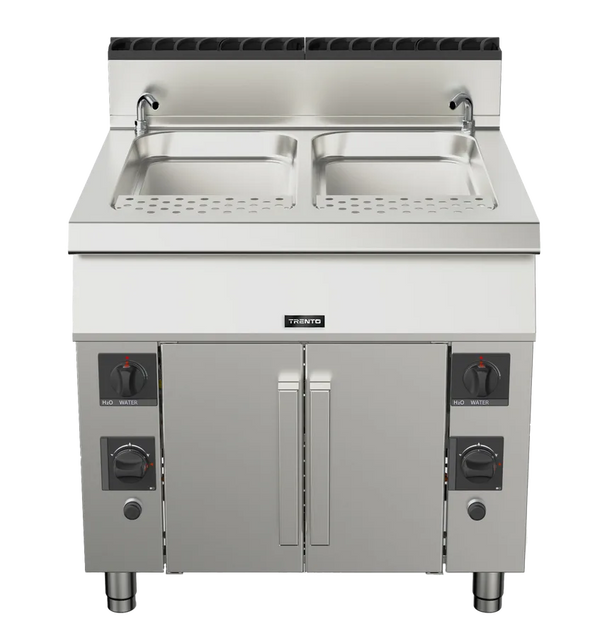 Omcan  CE-IT-0090PLUS Trento CE-IT-0090PLUS 2 x 12 Gallon Double Tank Natural Gas Pasta Cooker – 156,000 BTU