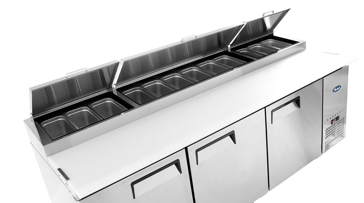 Atosa MPF8203 - 93" Pizza Prep Table - Three Door - Continental Restaurant Equipment