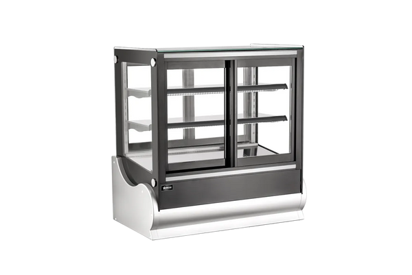 Omcan  RE-CN-185B 36” Black Square Refrigerated Self-service Countertop Display Case, 185 L (6.5 cu.ft.), 110V / 60Hz / 1Ph