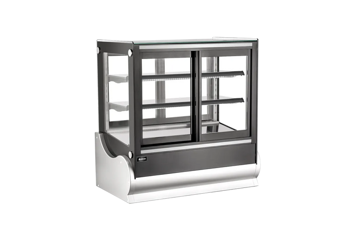 Omcan  RE-CN-185B 36” Black Square Refrigerated Self-service Countertop Display Case, 185 L (6.5 cu.ft.), 110V / 60Hz / 1Ph - Continental Restaurant Equipment