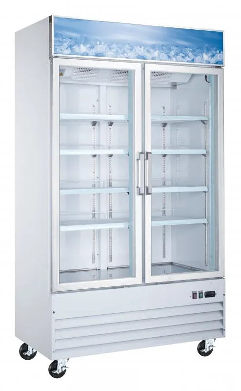 Omcan  FR-CN-1250-HC 49″ Freezer 2 Glass Doors White 29 cu.ft / 821 L