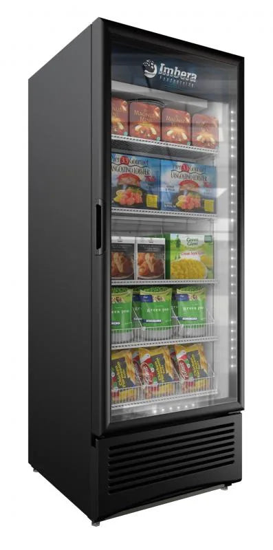 Omcan  VFS24 Imbera 30″ One Glass Swing Door Freezer with 23 cu.ft. capacity, Black