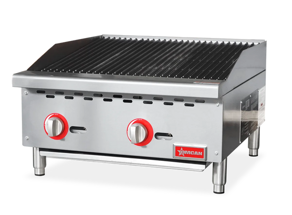 Omcan  CE-CN-CB24-M 24″ Radiant Gas Charbroiler, 2 burners, 70000 BTU
