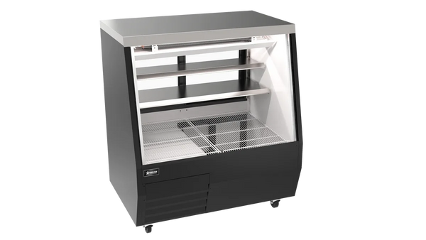 Omcan  RS-CN-0050D-BK 50” Square Black Glass Refrigerated Double-Duty Deli Case - Continental Restaurant Equipment