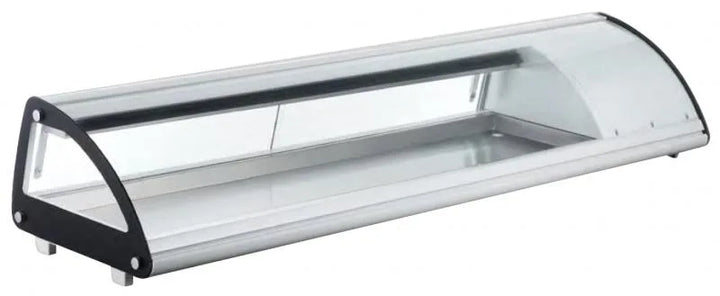 Omcan  RS-CN-0103-SC 69″ Sushi Showcase with Curved Glass and 2.75cu.ft. / 78L Capacity – 110V, 180W - Continental Restaurant Equipment