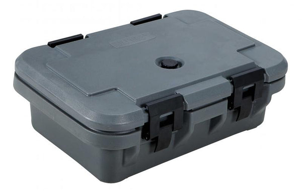 Gray insulated food pan carrier with 4″ depth item: 80164