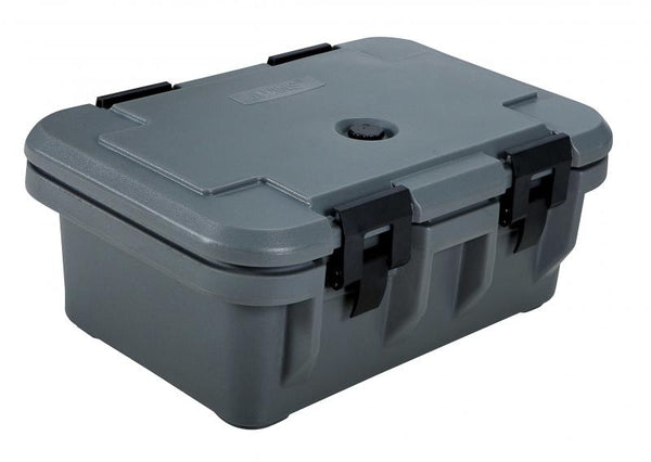Gray insulated food pan carrier with 6″ depth item: 80165