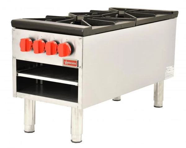 Omcan  CE-CN-1060-S Dual Burner Stock Pot Range 200,000 BTU – Natural Gas with LP Conversion Kit - Continental Restaurant Equipment