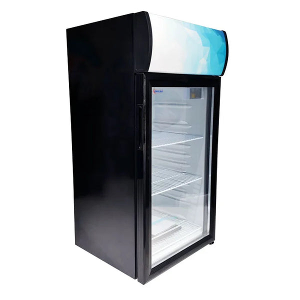 Omcan  RS-CN-0080-B 18″ Countertop Display Refrigerator with 80 Liter (2.82 cu.ft.) Capacity, Black - Continental Restaurant Equipment