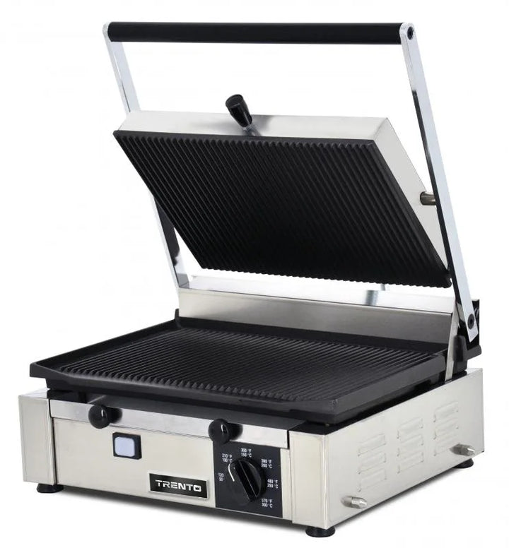 Omcan  PG-IT-0610-R Elite Series 10″ x 14″ Single Panini Grill with Top and Bottom Grooved Grill Surface - Continental Restaurant Equipment