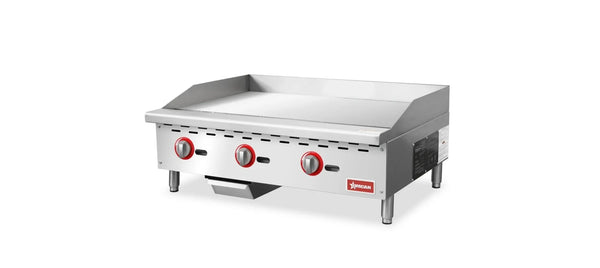 Omcan  CE-CN-G36-M 36″ Griddle Natural Gas / Propane with 3 Burners and Manual Control – 90,000 BTU