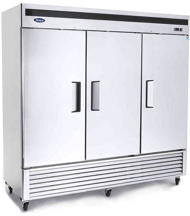 Atosa MBF8508 - 82" Reach In Refrigerator - 3 Door - Bottom Mount Compressor - Continental Restaurant Equipment