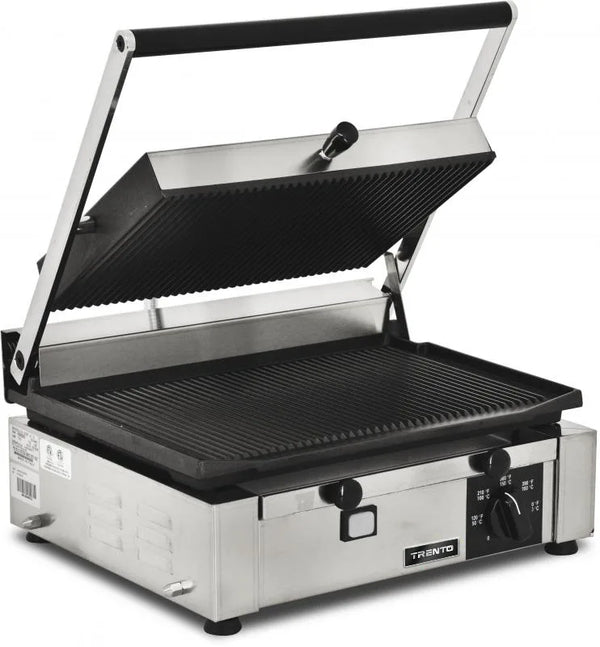 Omcan  PG-IT-0610-R Elite Series 10″ x 14″ Single Panini Grill with Top and Bottom Grooved Grill Surface - Continental Restaurant Equipment