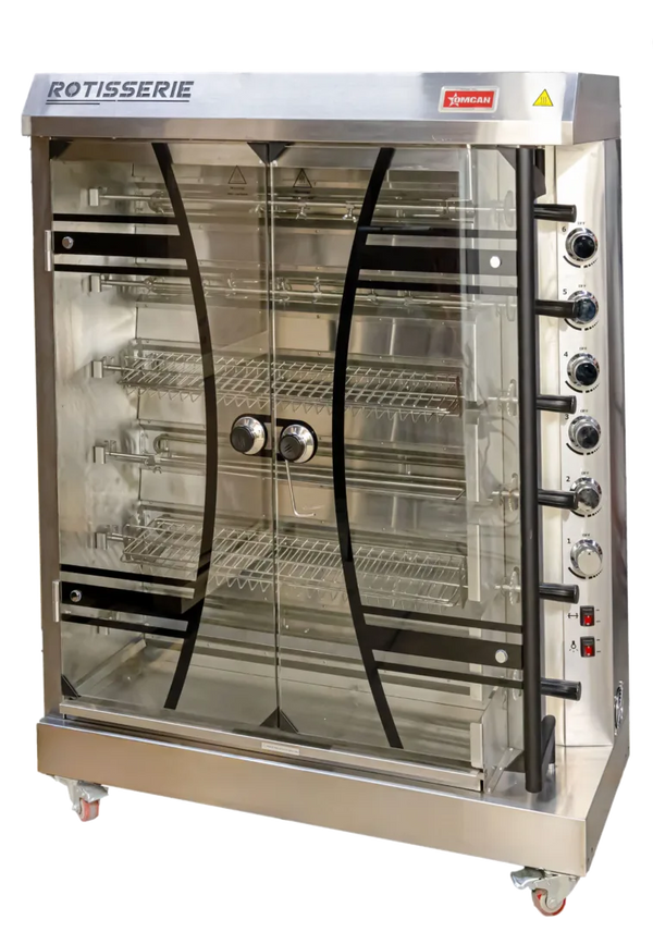 Omcan  CE-CN-0006-R 46" Electric Rotisserie Grill, 6 Spits, 36 Chicken Capacity, 12kW - Continental Restaurant Equipment