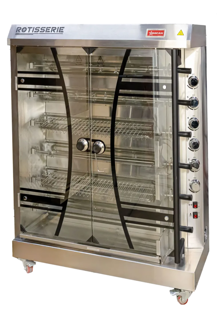 Omcan  CE-CN-0006-R 46" Electric Rotisserie Grill, 6 Spits, 36 Chicken Capacity, 12kW - Continental Restaurant Equipment