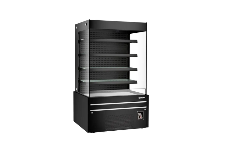 Omcan  RS-CN-1200 48” Grab-and-Go Black Open Front Refrigerated Showcase – 19.77 cu.ft. (560 L) - Continental Restaurant Equipment