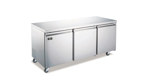 Omcan  RE-CN-0016-HC 72″ Undercounter Refrigerator, 3 Doors, Stainless Steel, 15.5 cu.ft. (440 L) Capacity – 115V, 1/5 HP