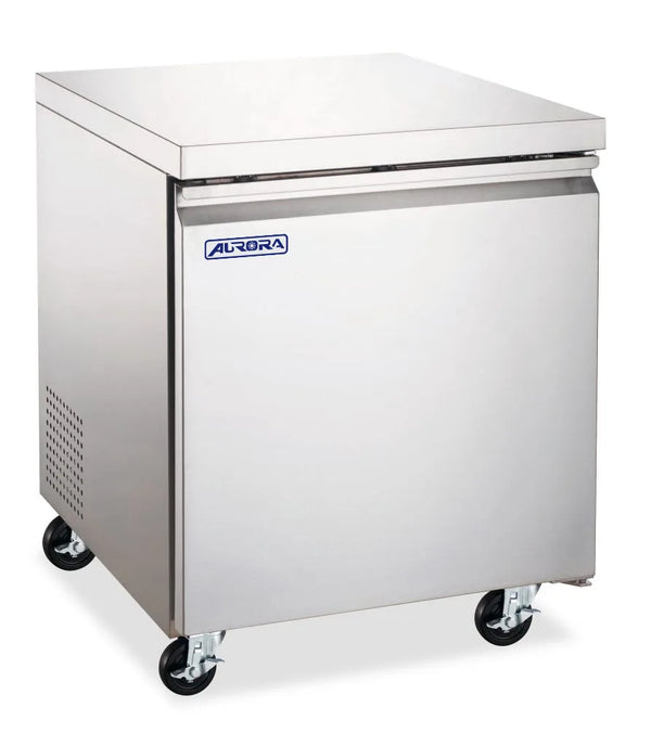 Omcan  RE-CN-0006E-HC Aurora 27″ Undercounter Refrigerator, 1 Door, Stainless Steel, 6 cu.ft. (177 L) Capacity – 110V, 1/6hp