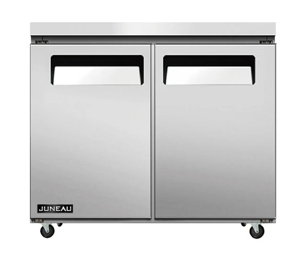 Omcan  FR-TH-0008-HC Juneau 36″ Undercounter Freezer Double Doors Stainless Steel, 4.9 cu.ft. / 138 L Capacity, 115 V, 780 W - Continental Restaurant Equipment