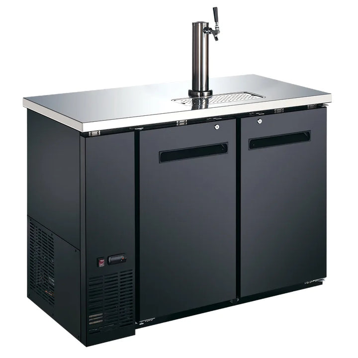 Omcan  BB-CN-0012-DH 49″ Double Solid Doors Kegerator / Beer Dispenser with 1 Tap – 11.8 cu.ft. Capacity - Continental Restaurant Equipment