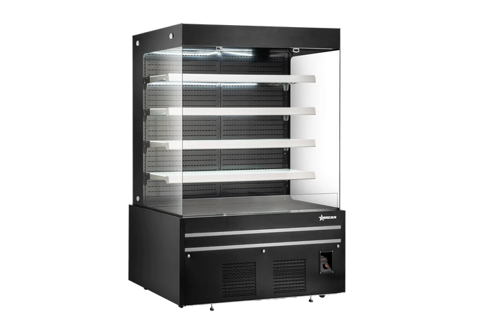 Omcan  RS-CN-1800 72” Grab-and-Go Black Open Front Refrigerated Showcase – 40.96 cu.ft. (1160 L) - Continental Restaurant Equipment