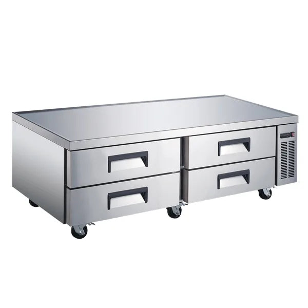 Omcan  RE-CN-0072-C 72″ Stainless Steel Refrigerated Chef Base with 4 Drawers – 385L (14 cu.ft.) Capacity – 110V, 1/3HP