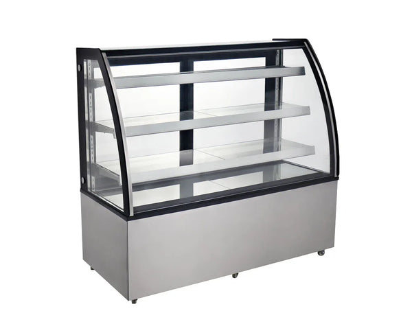 Omcan  RS-CN-0571 72″ Curved Glass Floor Refrigerated Display Case, 22.95 cu.ft (650 Liter)