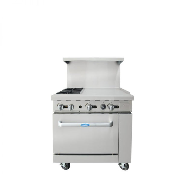 AGR-2B24GR - 36″ Gas Range with Two (2) Open Burners & 24″ Griddle